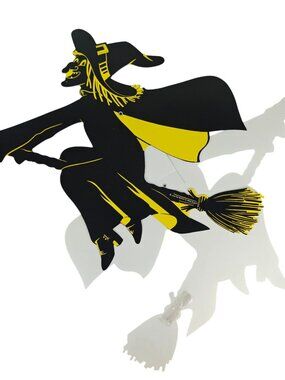 Vintage 1978 Beistle Die-Cut Hanging Witch 3D Halloween Decoration 14"